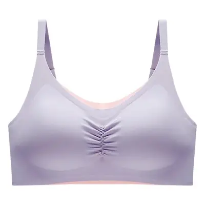Traceless Fixed Cup Sports Bra Women Pink Anti-Slip
