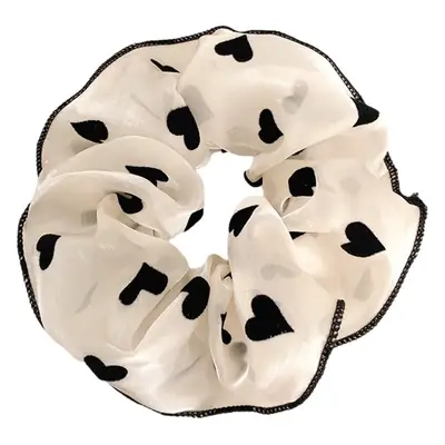 Marubeni Hair Ring White Black Heart 511cm