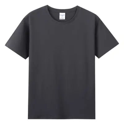Men Grey Cotton T-Shirt 40 Count Round Neck