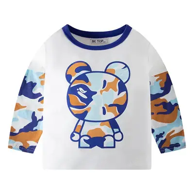 2026 Camouflage Bear T-Shirt for Boys Pure Cotton