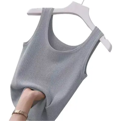 White Camisole Women Summer Suit Wide Shoulder Ice Silk Waistcoat XL