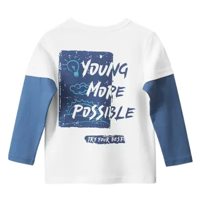 27Kids Boys Long Sleeve T-Shirt White Blue Set