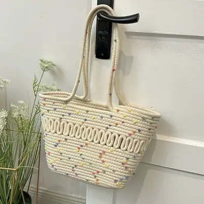 Large Capacity Woven Beach Tote Bag 2025 Spring Summer
