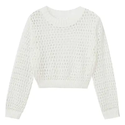 Black Cut Out Knit Long Sleeve Women's Top 2024