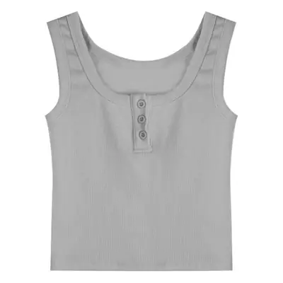 Women's Blue U-Shape Vest with Strap & Button