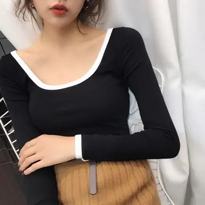 Women's Yellow Slim Fit Low Cut T-Shirt Top