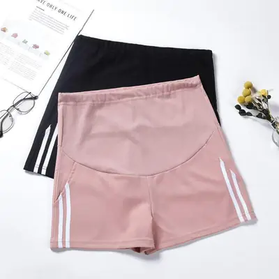 Women's Black Maternity Shorts 2023 Loose Casual Sports