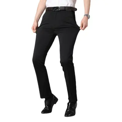 Men Navy Blue Velvet Padded Stretch Pants