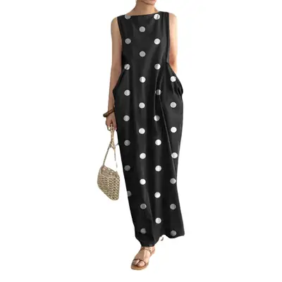 2023 Women's Polka Dot Long Skirt Pants Loose Casual Dress