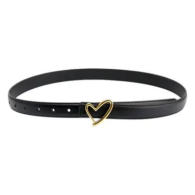 Women's Brown Heart Buckle Dress Belt
