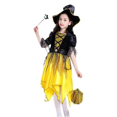 Halloween Witch Dress for Girls Orange Tulle Skirt