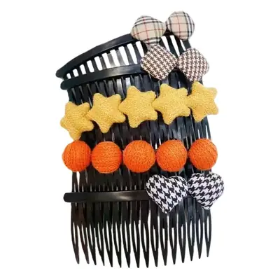 5-Piece Purple Ginkgo Hair Comb Set for Women