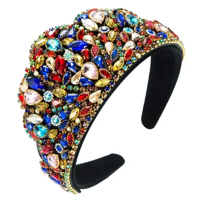 Heavy Rhinestone Hair Band for Women Geometric Design