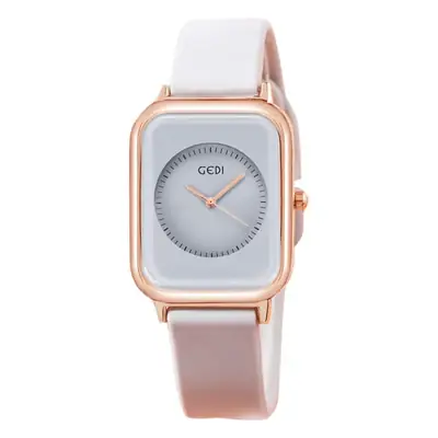 Female Student Square Quartz Waterproof Watch with Silicone Band