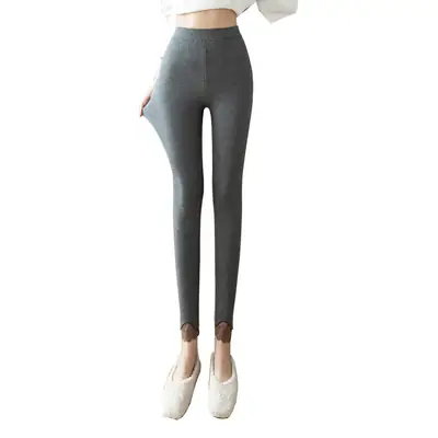 Women Grey Lace Tights Winter Warm 100kg Large