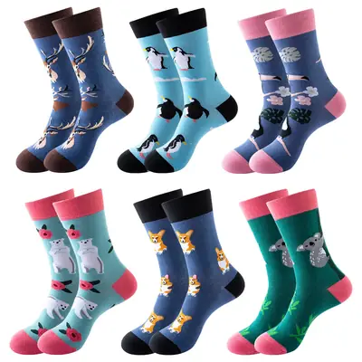 Animal Zhuji Colorful Summer Men's Socks Trendy Brand Socks Cotton Mid-Tube Trendy Men's Socks Popular Women's Wholesale