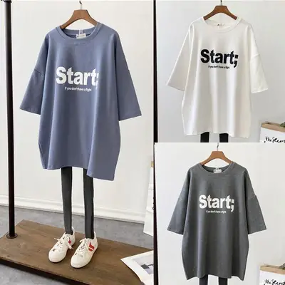Pregnant Women Cotton Mickey Printed T-Shirt White