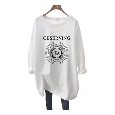 Pregnant Women White Cotton Top Mid-Length Long Sleeve