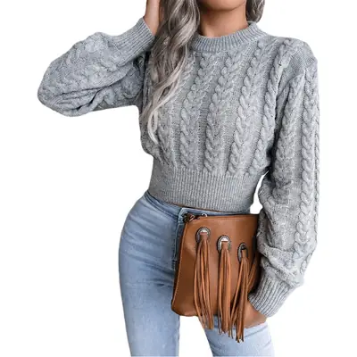 2025 Women's Knitted Navel Sweater Winter Coat