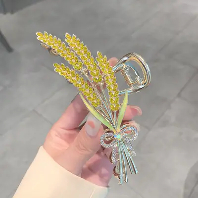 Wheat Hair Clip for Women Large Back of Head Hair Claw Clip