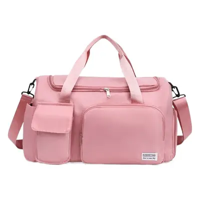Women's Pink Travel Bag with Luggage Strap & Phone Pocket