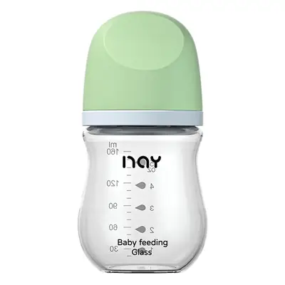 Noon Glass Bottle Newborn Baby Wide Diameter Anti-Flatulence Anti-Choking Newborn Baby Bottle Manufacturer Ready Stock