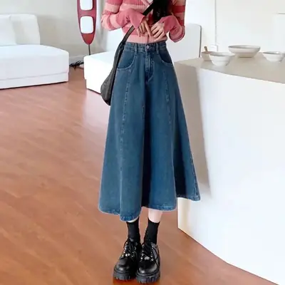 Denim A-Line Skirt Women Spring 2022