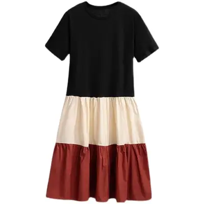 Women's Multi Layer Bell Skirt Set Black Beige Green
