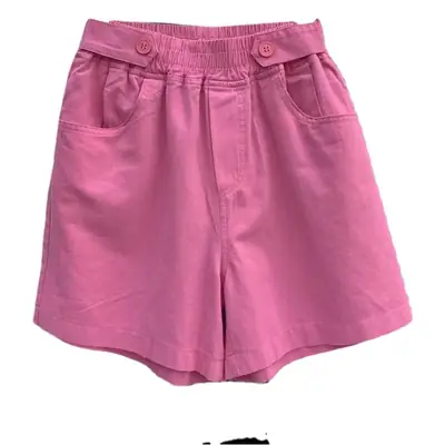 Women Purple High-Waist Wide Leg Shorts 2025