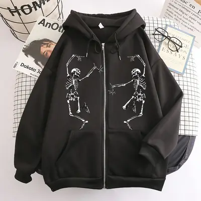 2022 New Dancing Skull Hooded Sweatshirt Men Women
