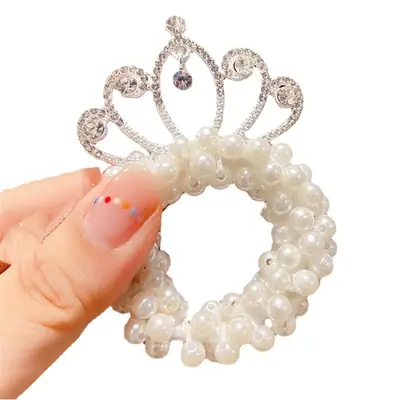 Princess Pearl Crown for Little Girls Hair Ball
