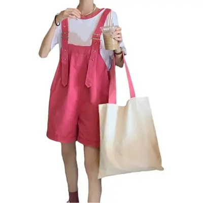 Pink High-Waist Overalls for Girls Student Style
