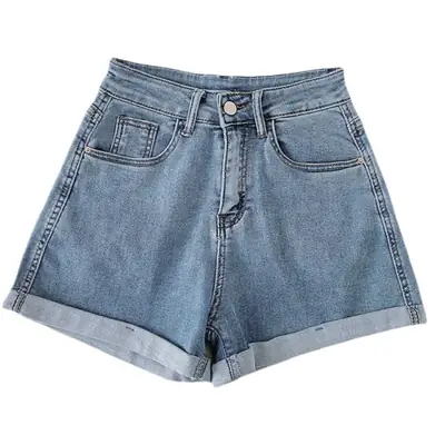 Korean Style High Waist Denim Shorts Women Small
