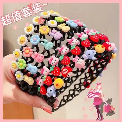 Cute Cartoon Hairpin Headband for Girls Non-Slip Braided Hair Accessories