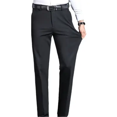 Men's Black Stretch Waistcoat Pants Winter Thick Medium