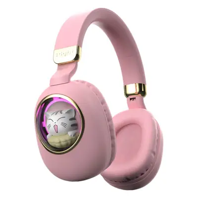 Cartoon Cat Wireless Bluetooth Headset Purple