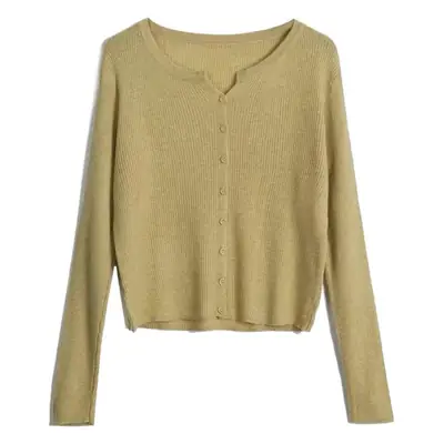 V-Neck Long Sleeve Knit Cardigan Women Spring