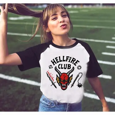 Hellfire Club Hawkins Nostalgia T-Shirt Black White