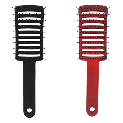 Red Curved Hair Brush for Straightening & Frizz Control