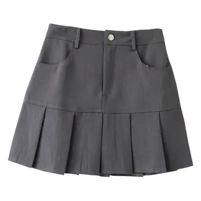 Korean Women Pleated Skirt A-Line 6995