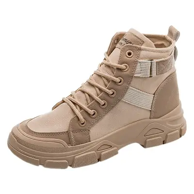 Women Korean Style Boots Tan Winter Hiking Boots