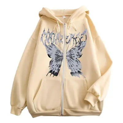 2022 Gray Retro Butterfly Hoodie for Men Women