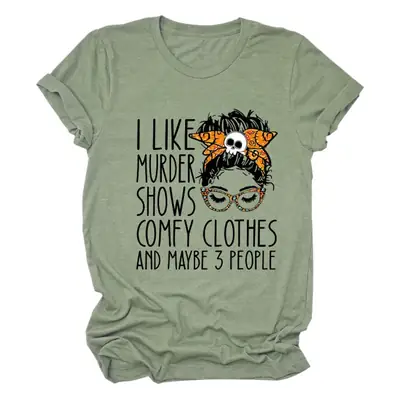 Women T-Shirt Murder Show Graphic Black Summer
