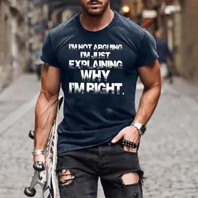 Men Black Graphic T-Shirt Summer Casual Round Neck