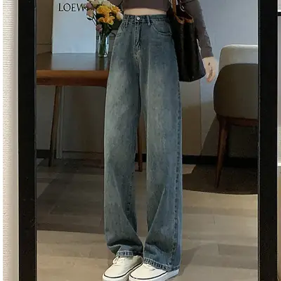 Vintage Wide Leg Jeans Women 2022 High Waist Loose Straight