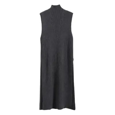 New Women's Knitted Pullover Vest Mid-Length Half Collar Split Outer Sweater Vest