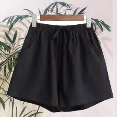 Women Linen Shorts Summer Loose Fit Large Waist