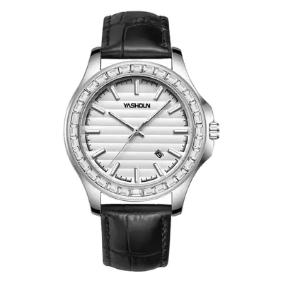 Washlon Men's Quartz Watch with Crystal Band