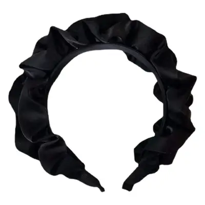 Black Pleated Hair Band Korean Style Wide Brim