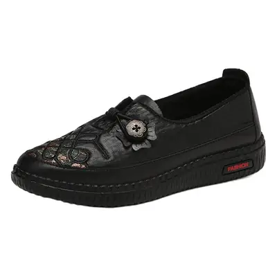 New Women's Black Slip-on Shoes with Soft Sole